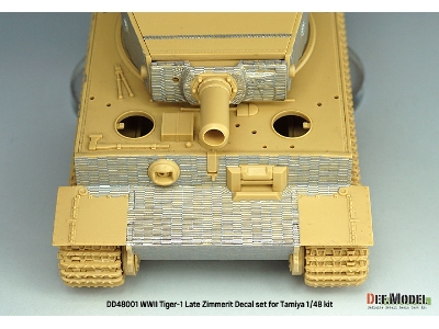 Tiger I Mid/Late - Zimmerit Decal Set With Pe Grill (For Tamiya Kits) - zdjęcie 7