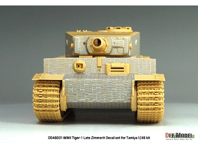 Tiger I Mid/Late - Zimmerit Decal Set With Pe Grill (For Tamiya Kits) - zdjęcie 9