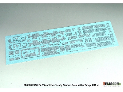Pz.Kpfw.Iv Ausf.H Late / J Early - Zimmerit Decal Set (For Tamiya Kits) - zdjęcie 3