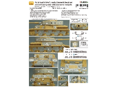 Pz.Kpfw.Iv Ausf.H Late / J Early - Zimmerit Decal Set (For Tamiya Kits) - zdjęcie 5