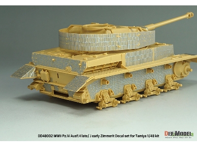 Pz.Kpfw.Iv Ausf.H Late / J Early - Zimmerit Decal Set (For Tamiya Kits) - zdjęcie 9