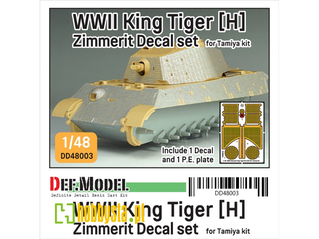 King Tiger (Henschel Turret) - Zimmerit Decal Set With Pe Grill (For Tamiya Kits) - zdjęcie 1 King Tiger (Henschel Turret) - Zimmerit Decal Set With Pe Grill (For Tamiya Kits) - zdjęcie 1