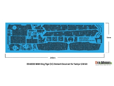 King Tiger (Henschel Turret) - Zimmerit Decal Set With Pe Grill (For Tamiya Kits) - zdjęcie 3