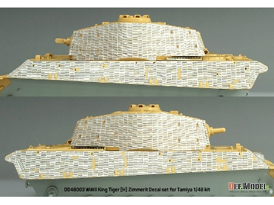 King Tiger (Henschel Turret) - Zimmerit Decal Set With Pe Grill (For Tamiya Kits) - zdjęcie 8