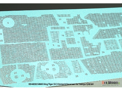 King Tiger (Henschel Turret) - Zimmerit Decal Set With Pe Grill (For Tamiya Kits) - zdjęcie 12