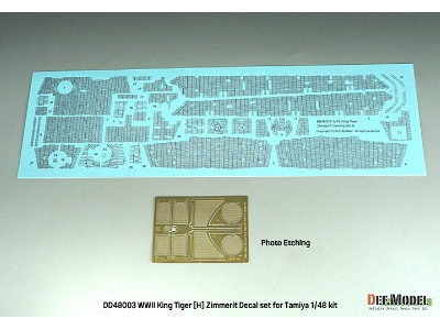 King Tiger (Henschel Turret) - Zimmerit Decal Set With Pe Grill (For Tamiya Kits) - zdjęcie 13