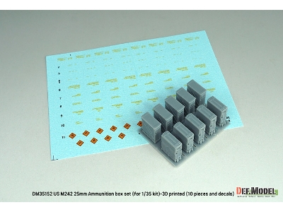 Us M242 25mm Ammunition Box Set - 3d Printed (10 Pcs And Decals) - zdjęcie 2