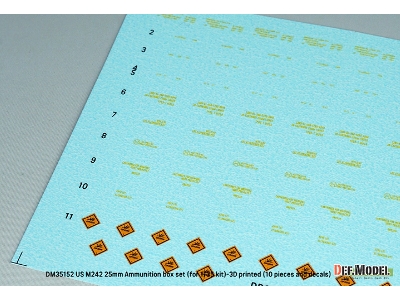 Us M242 25mm Ammunition Box Set - 3d Printed (10 Pcs And Decals) - zdjęcie 5