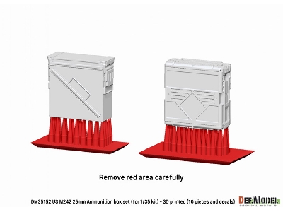 Us M242 25mm Ammunition Box Set - 3d Printed (10 Pcs And Decals) - zdjęcie 7