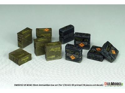 Us M242 25mm Ammunition Box Set - 3d Printed (10 Pcs And Decals) - zdjęcie 8