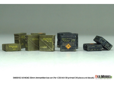 Us M242 25mm Ammunition Box Set - 3d Printed (10 Pcs And Decals) - zdjęcie 9