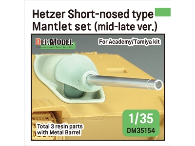 German Hetzer Late - Short Type Mantlet / Barrel Set (For Academy And Tamiya Kits) - zdjęcie 1