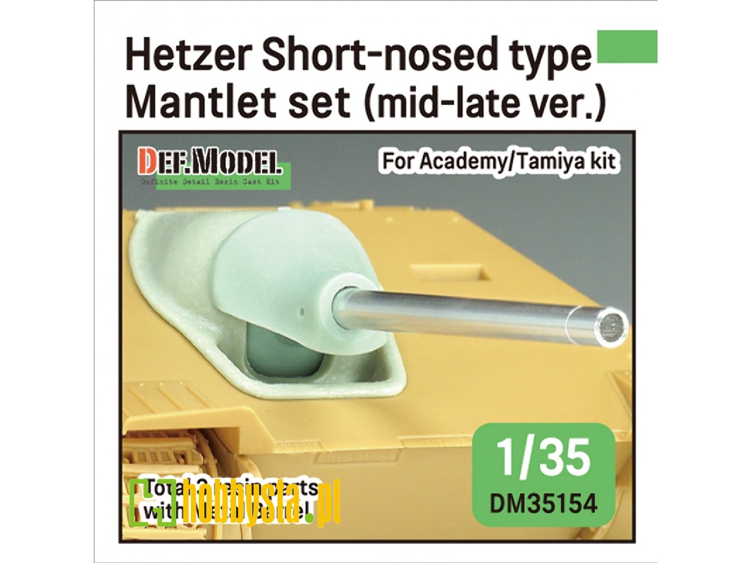 German Hetzer Late - Short Type Mantlet / Barrel Set (For Academy And Tamiya Kits) - zdjęcie 1