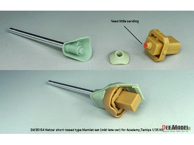 German Hetzer Late - Short Type Mantlet / Barrel Set (For Academy And Tamiya Kits) - zdjęcie 4