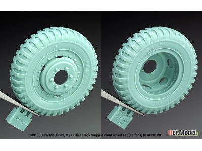 Us M3/M3a1 Half Track - Sagged Front Wheel Set 1 (For Ahhq Kits) - zdjęcie 2