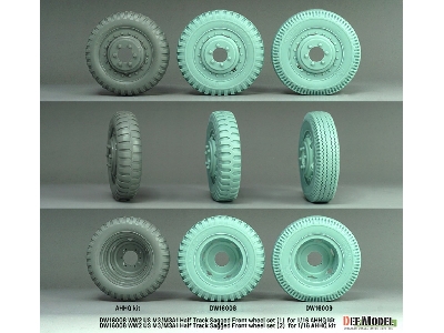 Us M3/M3a1 Half Track - Sagged Front Wheel Set 1 (For Ahhq Kits) - zdjęcie 3