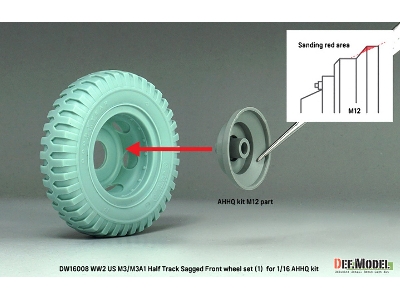 Us M3/M3a1 Half Track - Sagged Front Wheel Set 1 (For Ahhq Kits) - zdjęcie 4