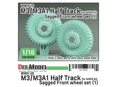 Us M3/M3a1 Half Track - Sagged Front Wheel Set 1 (For Ahhq Kits) - zdjęcie 5