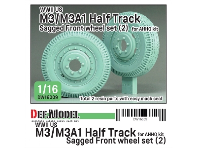Us M3/M3a1 Half Track - Sagged Front Wheel Set 2 (For Ahhq Kits) - zdjęcie 1