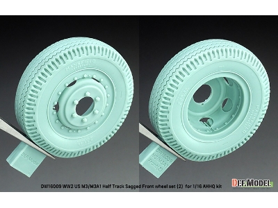 Us M3/M3a1 Half Track - Sagged Front Wheel Set 2 (For Ahhq Kits) - zdjęcie 4