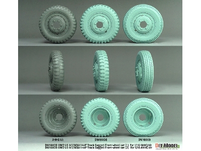 Us M3/M3a1 Half Track - Sagged Front Wheel Set 2 (For Ahhq Kits) - zdjęcie 5