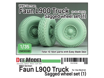 German Wwii Faun L900 - Truck Wheel Set 1 Continental (For Das Werk Kits) - zdjęcie 1