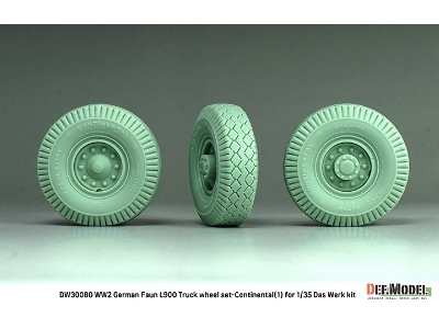 German Wwii Faun L900 - Truck Wheel Set 1 Continental (For Das Werk Kits) - zdjęcie 3
