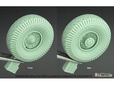 German Wwii Faun L900 - Truck Wheel Set 1 Continental (For Das Werk Kits) - zdjęcie 4