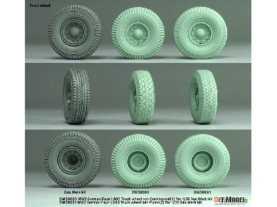German Wwii Faun L900 - Truck Wheel Set 1 Continental (For Das Werk Kits) - zdjęcie 5