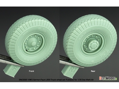 German Wwii Faun L900 - Truck Wheel Set 2 Fulda (For Das Werk Kits) - zdjęcie 5