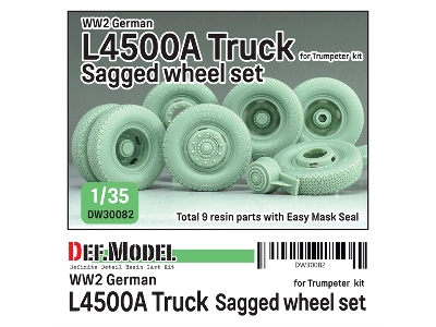 German Wwii Mercedes L4500 A - Truck Wheel Set (For Trumpeter Kits) - zdjęcie 1