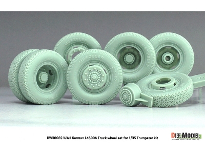 German Wwii Mercedes L4500 A - Truck Wheel Set (For Trumpeter Kits) - zdjęcie 2