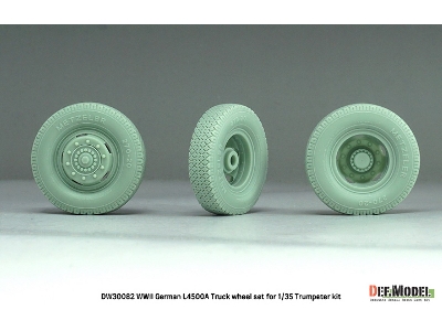 German Wwii Mercedes L4500 A - Truck Wheel Set (For Trumpeter Kits) - zdjęcie 4