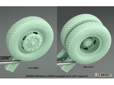 German Wwii Mercedes L4500 A - Truck Wheel Set (For Trumpeter Kits) - zdjęcie 5