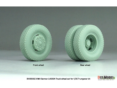 German Wwii Mercedes L4500 A - Truck Wheel Set (For Trumpeter Kits) - zdjęcie 6