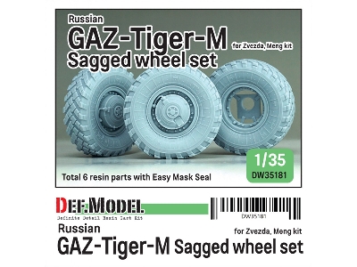Russian Gaz Tigr-m - Sagged Wheel Set (For Zvezda And Meng Kits) - zdjęcie 1