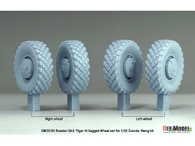 Russian Gaz Tigr-m - Sagged Wheel Set (For Zvezda And Meng Kits) - zdjęcie 4