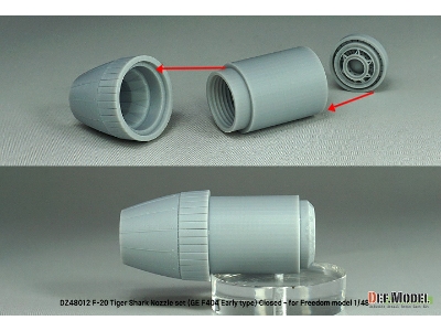 F-20 Tigershark - Nozzle Set Closed (Ge Yf404-100 / For Freedom Model Kits) - zdjęcie 4