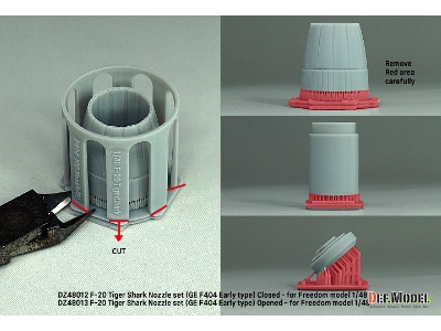 F-20 Tigershark - Nozzle Set Closed (Ge Yf404-100 / For Freedom Model Kits) - zdjęcie 8