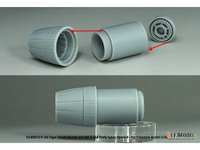 F-20 Tigershark - Nozzle Set Opened (Ge Yf404-100 / For Freedom Model 1/48) - zdjęcie 5