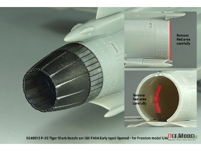F-20 Tigershark - Nozzle Set Opened (Ge Yf404-100 / For Freedom Model 1/48) - zdjęcie 10