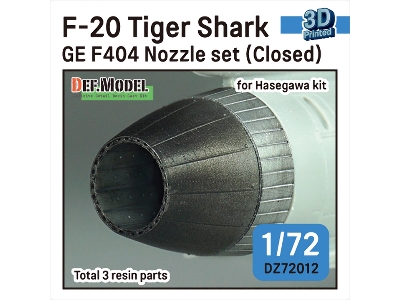 F-20 Tigershark - Nozzle Set Closed (Ge Yf404-100 / For Hasegawa Kits) - zdjęcie 1