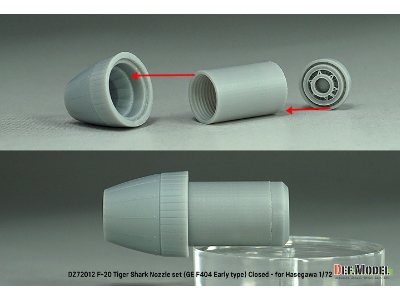 F-20 Tigershark - Nozzle Set Closed (Ge Yf404-100 / For Hasegawa Kits) - zdjęcie 4