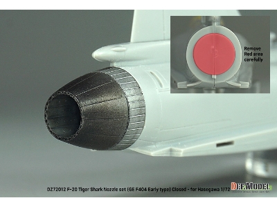 F-20 Tigershark - Nozzle Set Closed (Ge Yf404-100 / For Hasegawa Kits) - zdjęcie 7