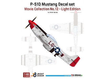 North American P-51 D Mustang - Decal Set Movie Collection No.12 (Light Edition) - zdjęcie 1