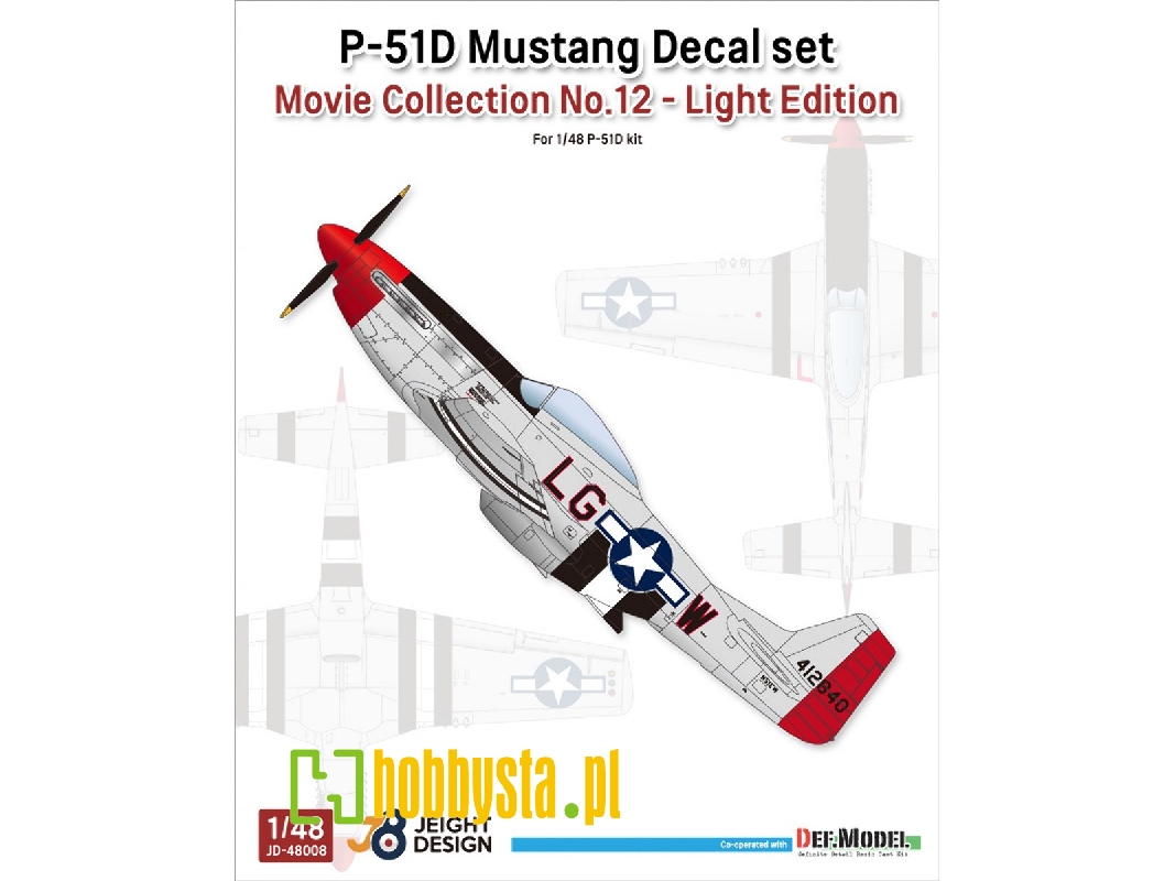 North American P-51 D Mustang - Decal Set Movie Collection No.12 (Light Edition) - zdjęcie 1 North American P-51 D Mustang - Decal Set Movie Collection No.12 (Light Edition) - zdjęcie 1