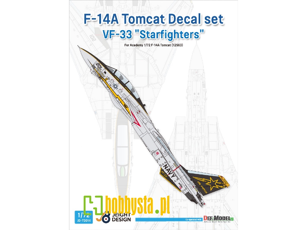 Grumman F-14 A Tomcat - Vf-33 Starfighters Decal Set (For Academy Kits) - zdjęcie 1 Grumman F-14 A Tomcat - Vf-33 Starfighters Decal Set (For Academy Kits) - zdjęcie 1