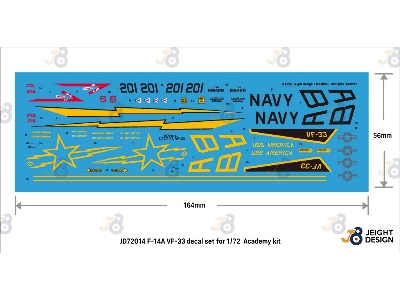 Grumman F-14 A Tomcat - Vf-33 Starfighters Decal Set (For Academy Kits) - zdjęcie 2