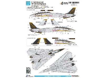 Grumman F-14 A Tomcat - Vf-33 Starfighters Decal Set (For Academy Kits) - zdjęcie 3