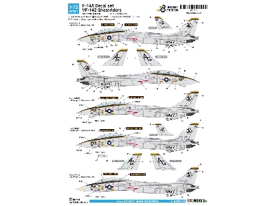 Grumman F-14 A Tomcat - Vf-142 Ghostriders Decal Set (For Academy Kits) - zdjęcie 3